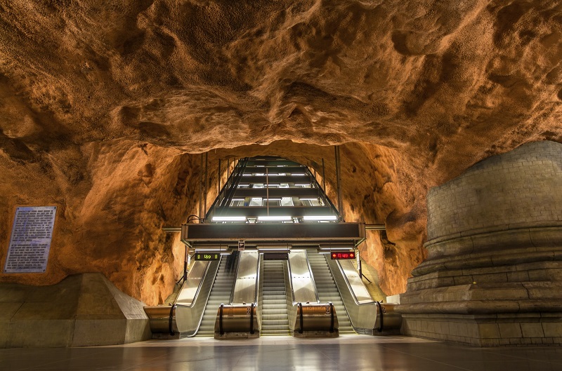 Interior of Radhuset station, Stockholm metro