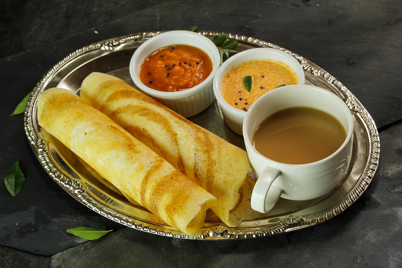 Dosa with chutney south Indian Breakfast