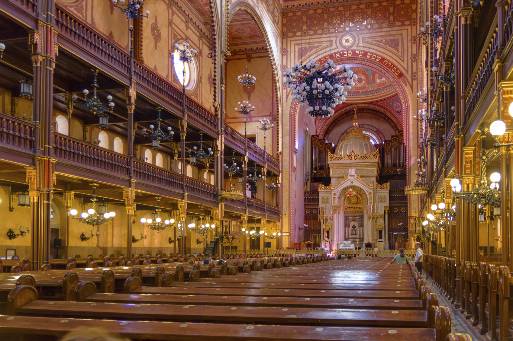 Budapest, Hungary - September 17, 2015: Interior of the Great Synagogue in Dohany Street. The Dohany Street synagogue is the largest synagogue in Europe.