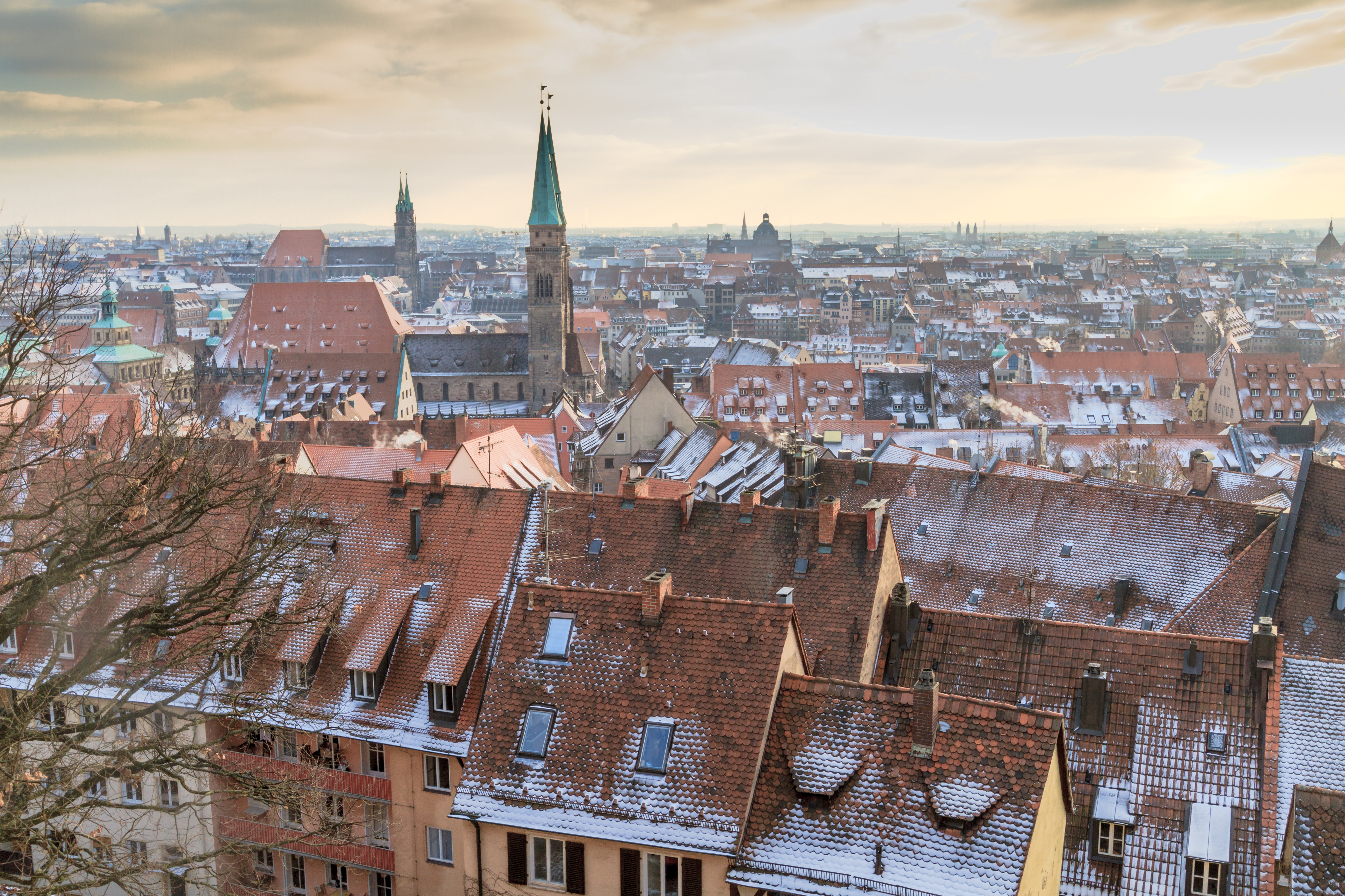 Nurember City View during time of famous Christmas market in winter